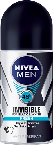 Nivea Men Invisible Black & White Fresh Erkek Roll-On 50 ml