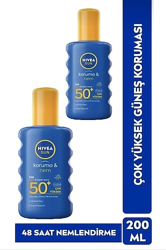Nivea Sun Güneş Kremi Çok Yüksek Koruma Spf50 200 ml Sprey2 X2