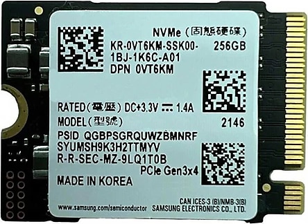 Oem Samsung Pm9b1 Mz9l4256hcjq-00Bd1 256Gb M.2 Pcı-E 2230 Nvme Ssd