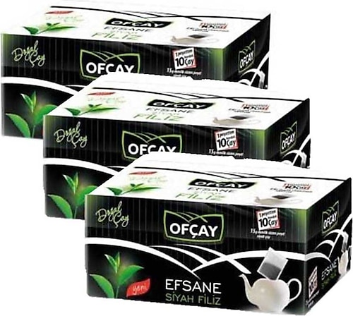 Ofçay Efsane Siyah Filiz 15 gr 30'lu 3 Adet Demlik Poşet Çay