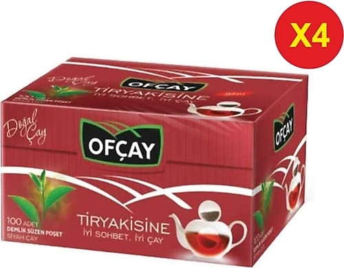 Ofçay Tiryaki 3.2 gr 100'lü 4 Adet Demlik Poşet Çay