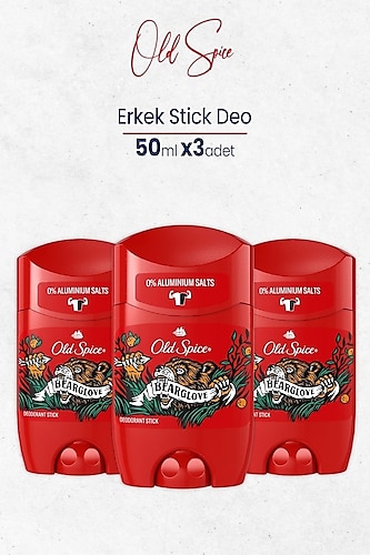 Old Spice Bearglove Erkek Deodorant Stick 50 ml 3 Adet