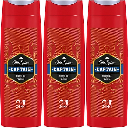 Old Spice Captain 400 ml 3 Adet Duş Jeli & Şampuan
