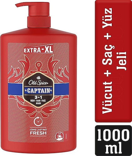 Old Spice Captain Ekstra XL Duş Jeli & Şampuan 1000 ml