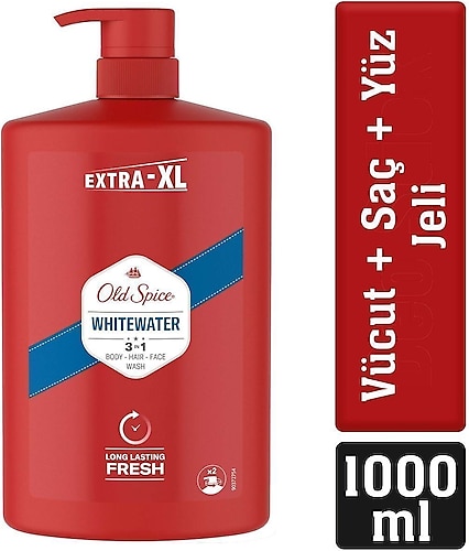 Old Spice Whitewater Erkekler Için Duş Jeli ve Şampuan 1000 ml Ekstra-Xl
