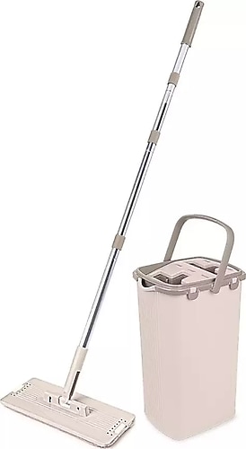 Omnisoft Omnisoft FLR F400 Eko Sihirli Tablet Mop Temizlik Seti Krem