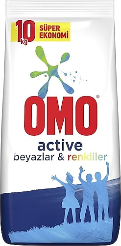 Omo Active Beyazlar ve Renkliler için 10 kg Toz Deterjan