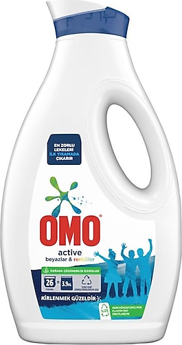 Omo Active Beyazlar ve Renkliler için Sıvı Deterjan 26 Yıkama 1.69 lt