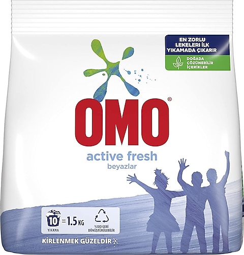 Omo Active Fresh Beyazlar için 1.5 kg Toz Deterjan