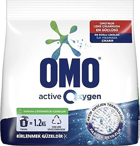 Omo Active Oxygen Beyazlar İçin 1.2 kg Toz Deterjan