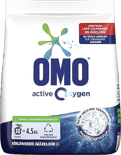 Omo Active Oxygen Beyazlar İçin 4.5 kg Toz Deterjan