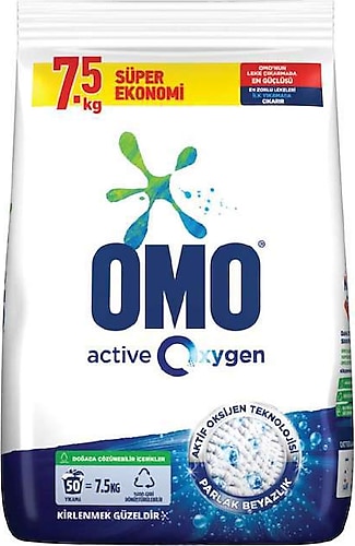 Omo Active Oxygen Beyazlar için 7.5 kg Toz Deterjan