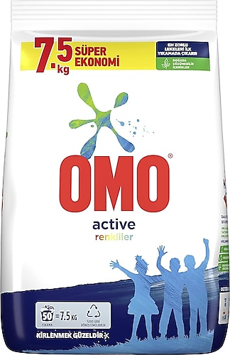 Omo Active Renkliler için 7.5 kg Toz Deterjan