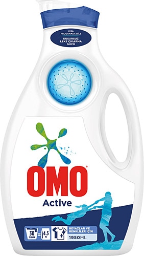 Omo Active Renkliler ve Beyazlar için Sıvı Deterjan 30 Yıkama 1.95 lt
