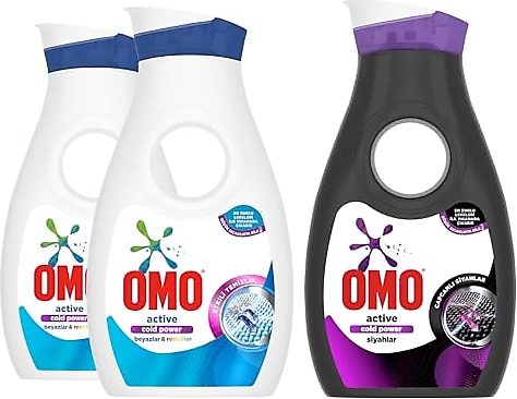 Omo Active Sıvı Çamaşır Deterjanı Beyazlar ve Renkliler (2) Omo Sıvı Çamaşır Deterjanı Siyahlar