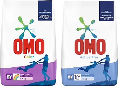 Omo Matik Active Fresh + Color 5.5 kg 2'li Toz Deterjan