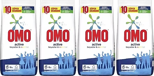 Omo Matik Toz Çamaşır Deterjanı 40KG Beyazlar ve Renkliler (4PKx10KG) (264 Yıkama)