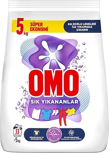 Omo Sık Yıkananlar Beyazlar ve Renkliler için 5 kg Toz Deterjan