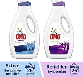 Omo Sıvı Deterjan 1690 ml Beyazlar ve Renkliler x1 + Renkliler x1