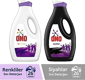 Omo Sıvı Deterjan 1690 Siyahlar x1 + Omo Sıvı Renkliler x1