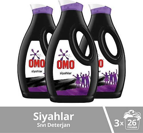 Omo Siyahlar için Sıvı Deterjan 26 Yıkama 1.69 lt 3'lü