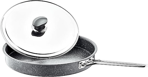 OMS 3222 32 cm Metal Kapaklı Granit Balık Tavası