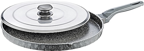 OMS 3291 36 cm Metal Kapaklı Granit Döküm Balık Tavası