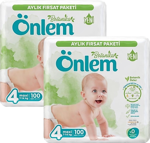Önlem Botanika 4 Numara Maxi 200'lü Bebek Bezi
