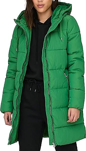 ONLY Kadın ONLDOLLY LONG PUFFER COAT OTW NOOS Dış Giyim, Yeşil, XS