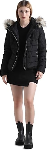 Only Lacivert Kadın Mont ONLELLAN QUILTED HOOD JACKET CC OTW
