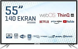 Onvo OV55500 4K Ultra HD 55" 140 Ekran Uydu Alıcılı webOS Smart LED TV