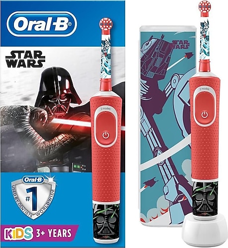 Oral-B Çocuklar İçin Şarj Edilebilir Diş Fırçası D100 Vitality Star Wars Özel Seri + Seyahat Kabı