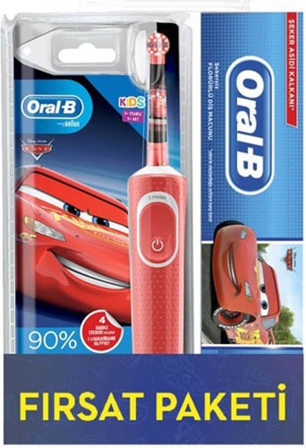 Oral-B D100 Cars Şarjlı Çocuk Diş Fırçası + 75 ml Diş Macunu