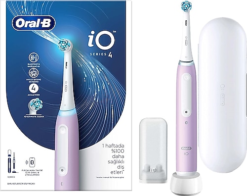 Oral-B iO 4 Eflatun Şarjlı Diş Fırçası