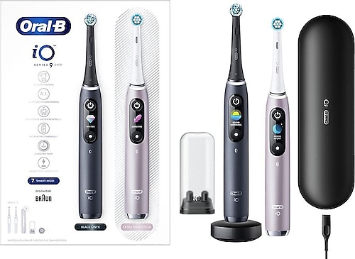 Oral-B iO 9 Siyah/Pembe 2'li Şarjlı Diş Fırçası Seti
