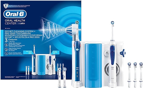 Oral-B Oxyjet Ağız Duşu Center OC501 + Pro 2000 Diş Fırçası Bakım Seti