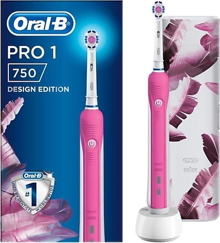 Oral-B Pro 1 750 Pembe + Seyahat Kabı Şarj Edilebilir Diş Fırçası