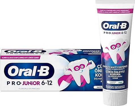 Oral-B Pro Junior Çürük Önleyici Koruma 6-12 Yaş Florürlü Çocuk Diş Macunu 75 ml