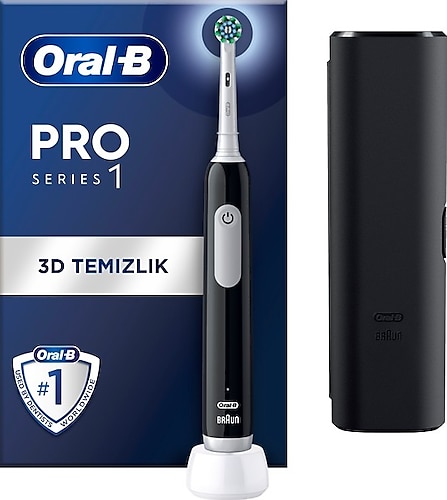 Oral-B Pro Series 1 Şarjlı Diş Fırçası Siyah + Seyahat Kabı