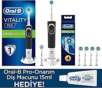 Oral-B Vitality D150 Cross Action Elektrikli Diş Fırçası + 4'lü Yedek Başlık