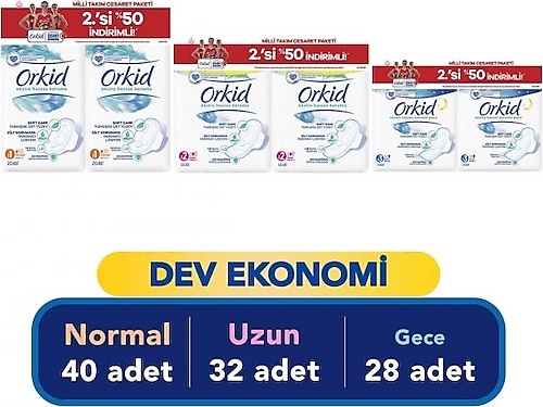 Orkid Ekstra Hassas Cesaret Paketi (normal + Uzun + Gece)