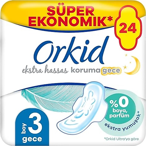 Orkid Extra Hassas Koruma Dörtlü Gece 24 Adet
