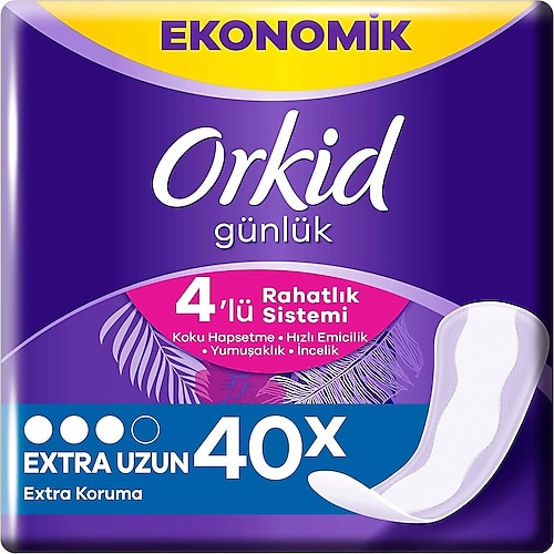 Orkid Extra Koruma Extra Uzun Günlük Ped 40'lı