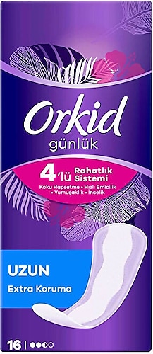 Orkid Extra Koruma Uzun Günlük Ped 16'lı