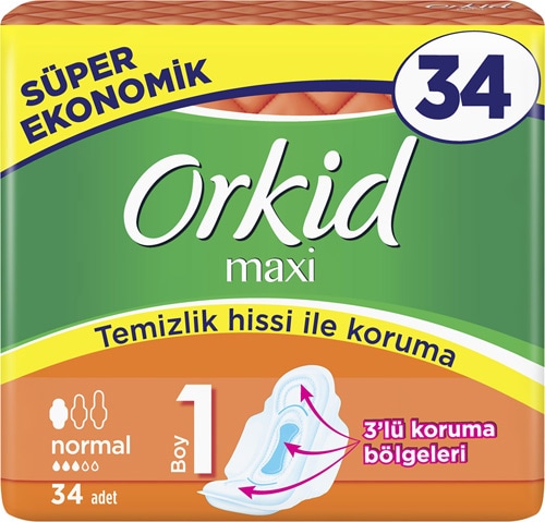 Orkid Maxi Normal Boy 1 Hijyenik Ped 34'lü