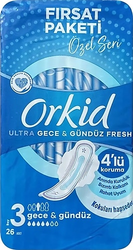 Orkid Ozel Seri Gece& Gunduz Fresh 26'Li Hijyenik Ped