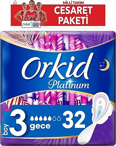 Orkid Platinum Gece Boy 3 Hijyenik Ped 16'lı 2 Adet