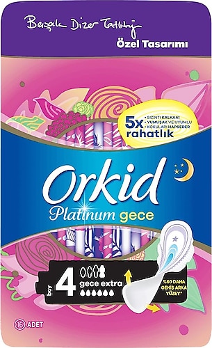 Orkid Platinum Gece Extra Boy 4 Hijyenik Ped 16'lı