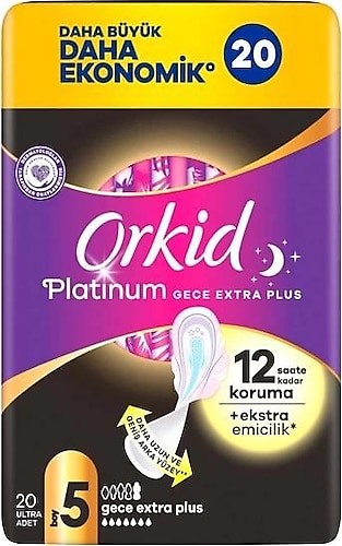 Orkid Platinum Gece Extra Plus 20'li Hijyenik Ped