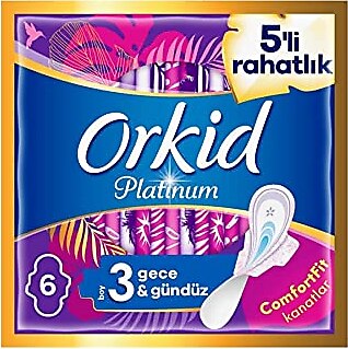 Orkid Platinum Gece Gündüz Hijyenik Ped Boy 3 6 Adet